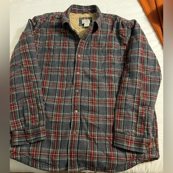 L. L. Bean men’s fleece lined flannel coat - Picture 1 of 8